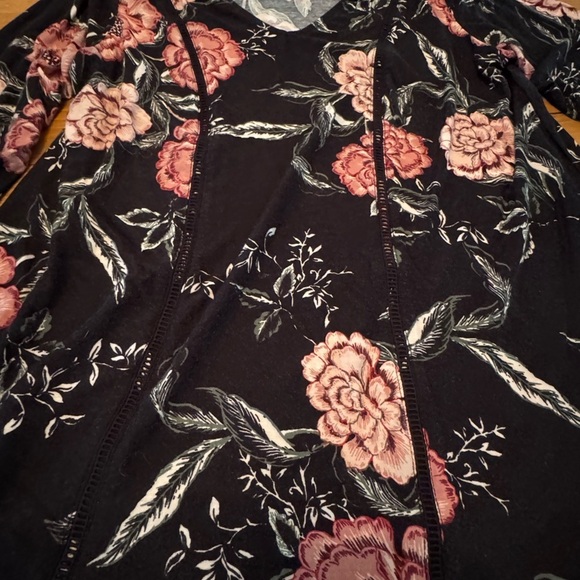 Knox Rose Black and Pink Floral Blouse small - Picture 11 of 11